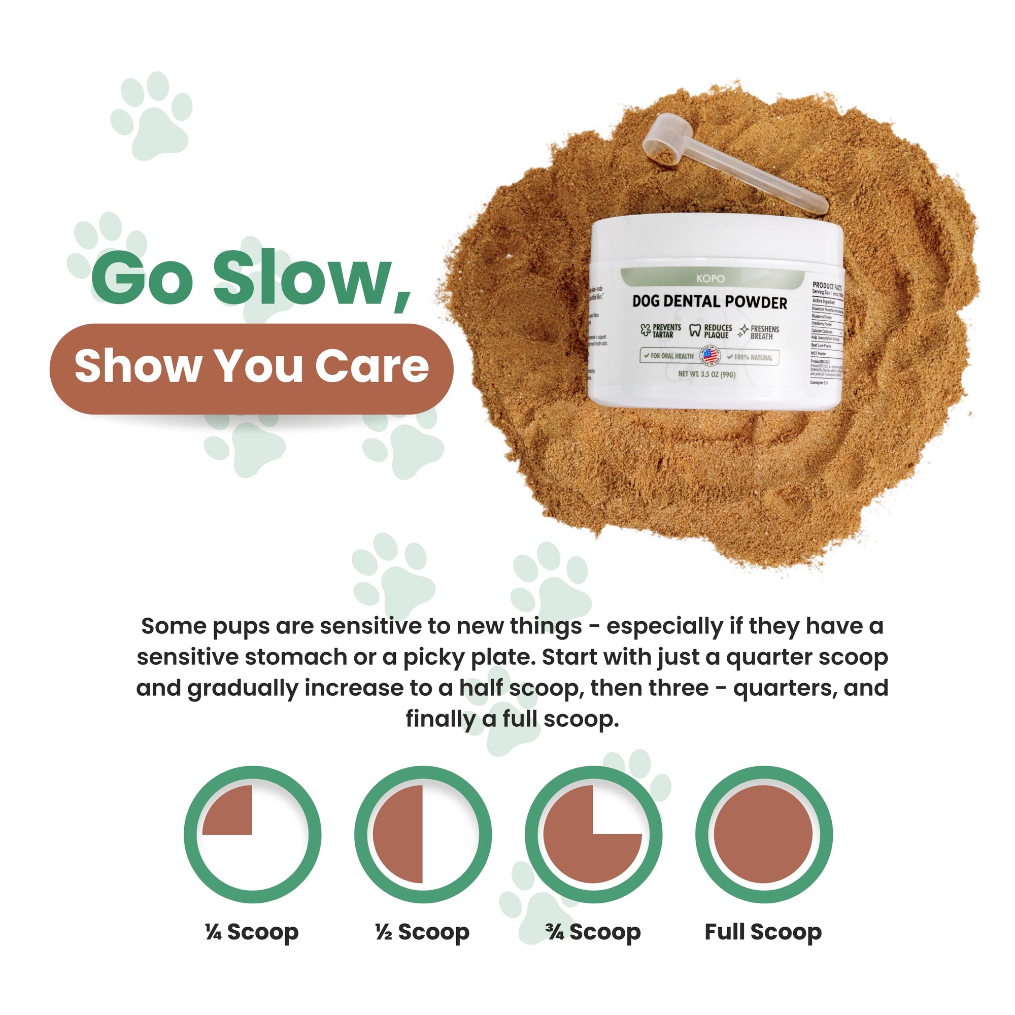 Kopo Dog Dental Powder – Natural Plaque & Breath Support Topper for All Breeds