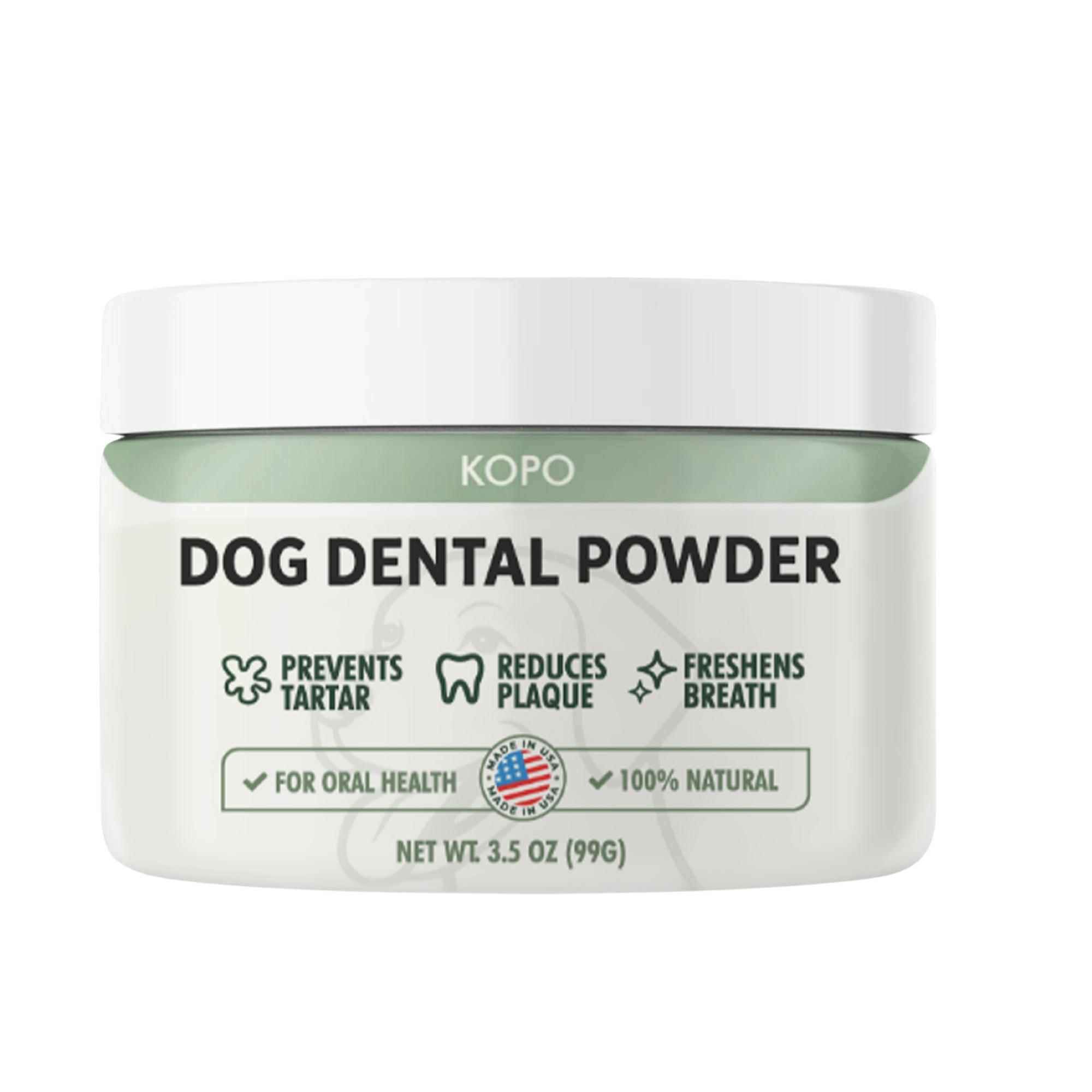 KOPO Dog Dental Powder – Natural Tartar & Breath Support – 100% USA-Made