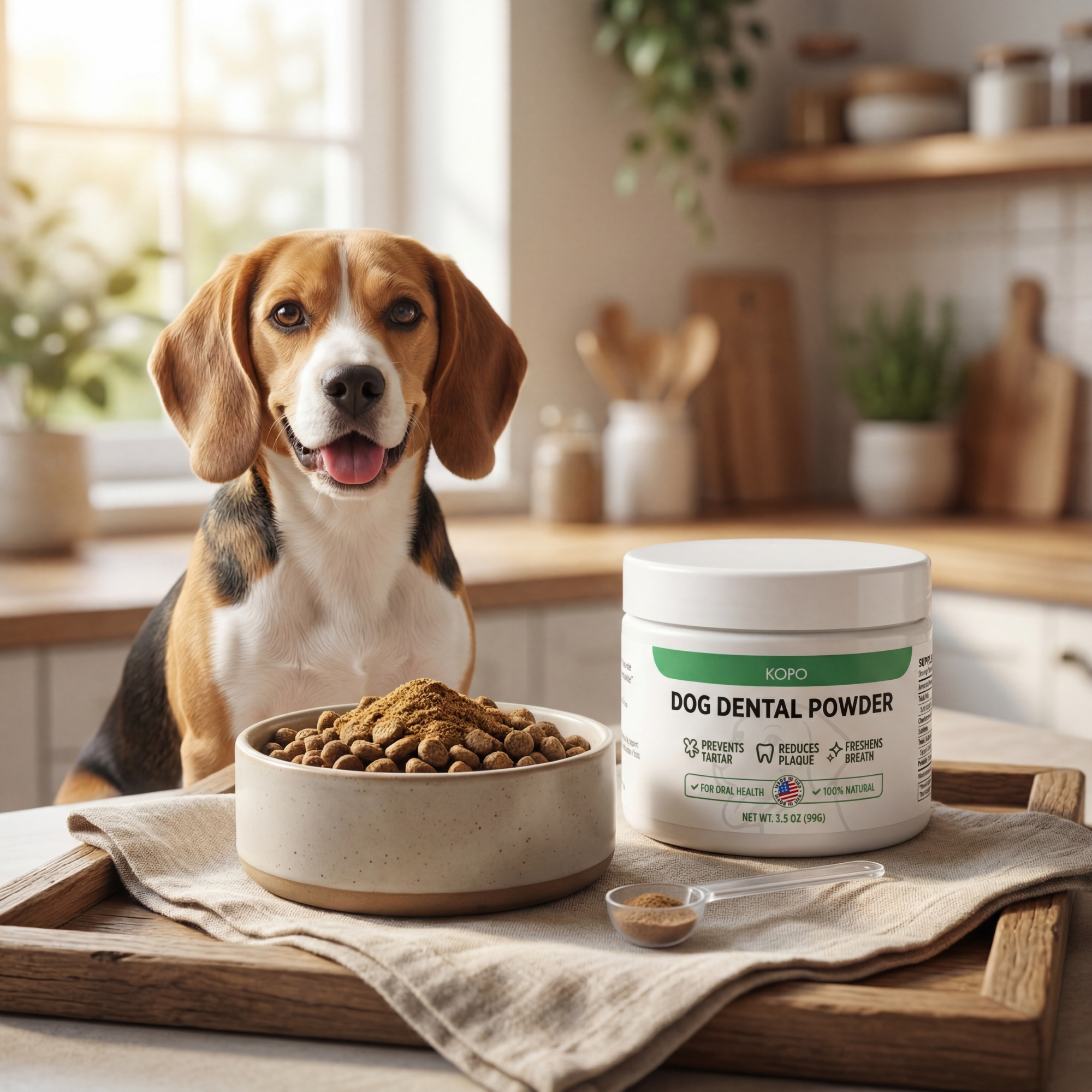 Kopo Dog Dental Powder – Natural Plaque & Breath Support Topper for All Breeds